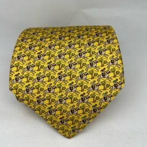 Hermes Mens Tie. New with tag NO BOX. Camel Races pattern.